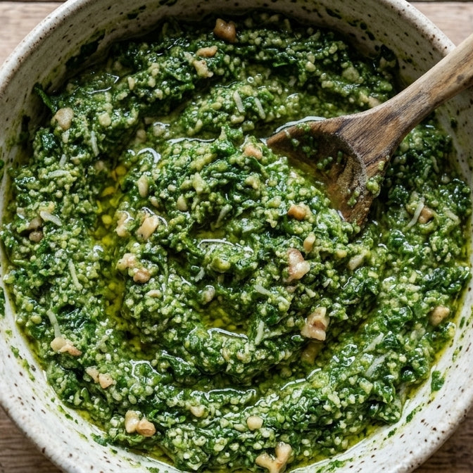 Kale Pesto with Yakelos Olive Oil