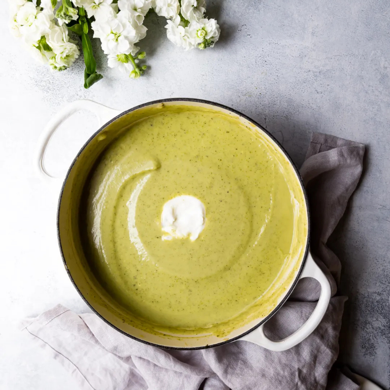 Yakelos Zucchini soup with ricotta and olives