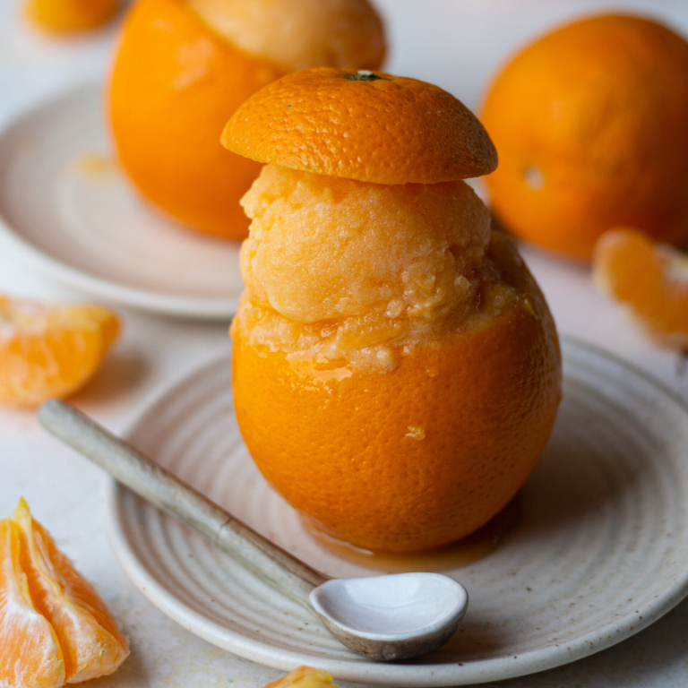 Yakelos Orange & olive oil sorbet