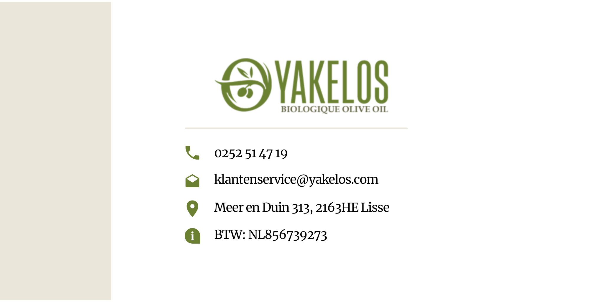 Yakelos-contactgegevens